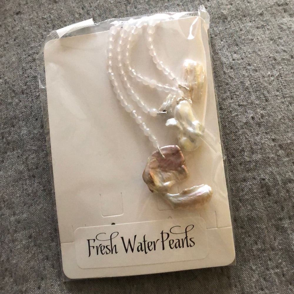 Fresh pearls long necklace